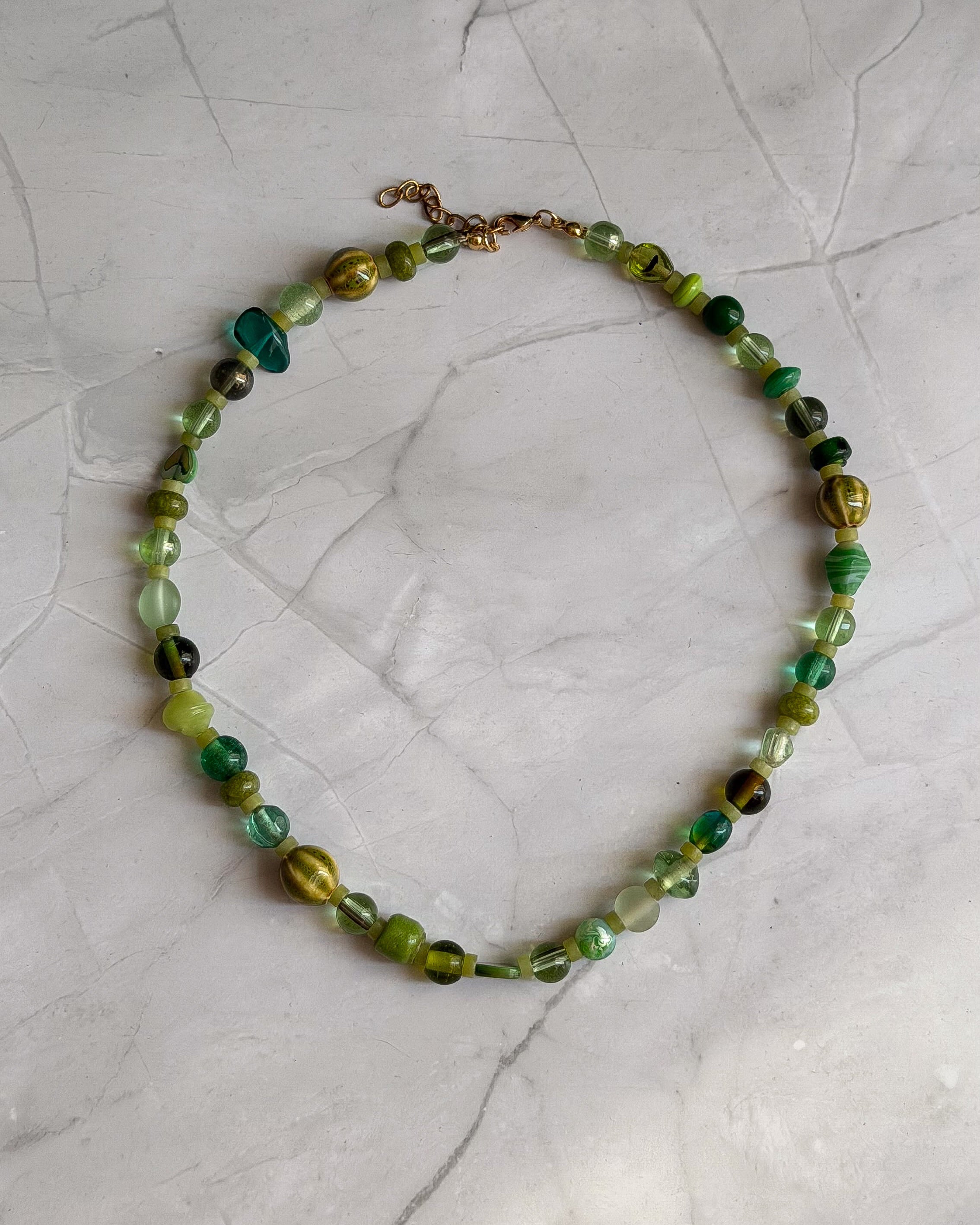 Chunky Green Bead Necklace