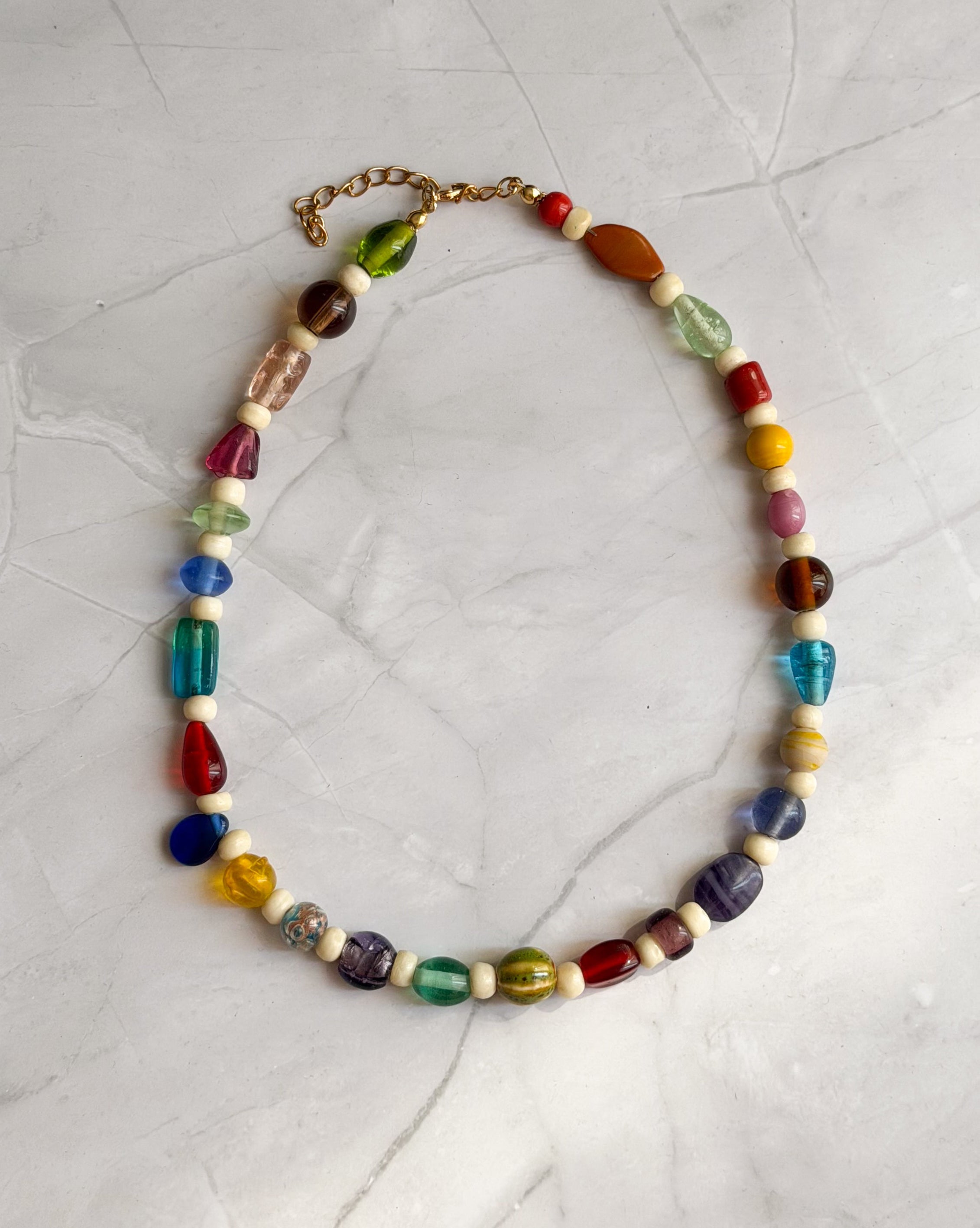 Chunky Rainbow Bead Necklace