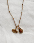 GINKGO TIGER EYE NECKLACE