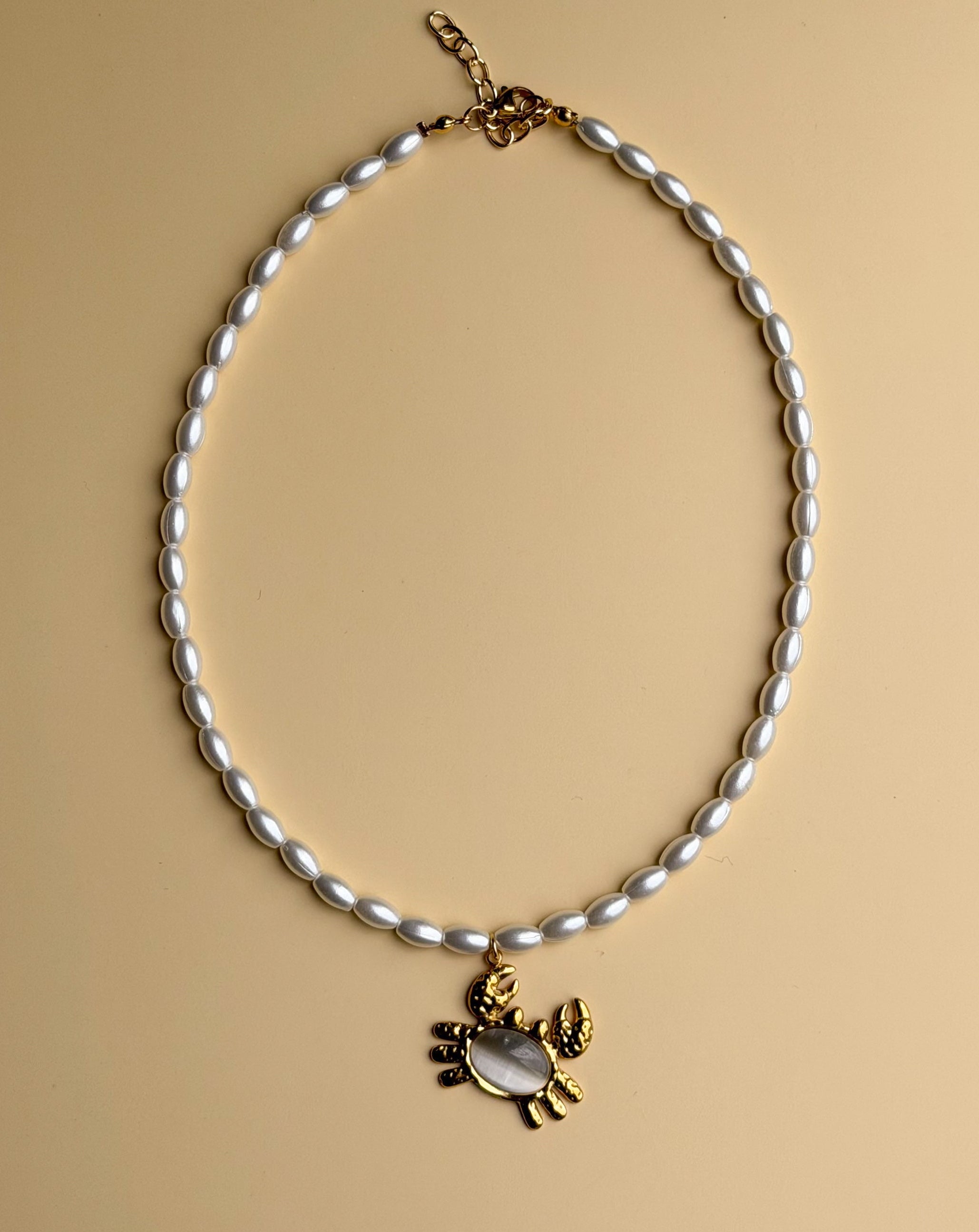 Moonstone Crab Pearl Necklace