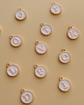 White Enamel Initial Charm